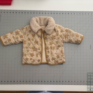 Floral Kids Jacket with Sherpa Collar